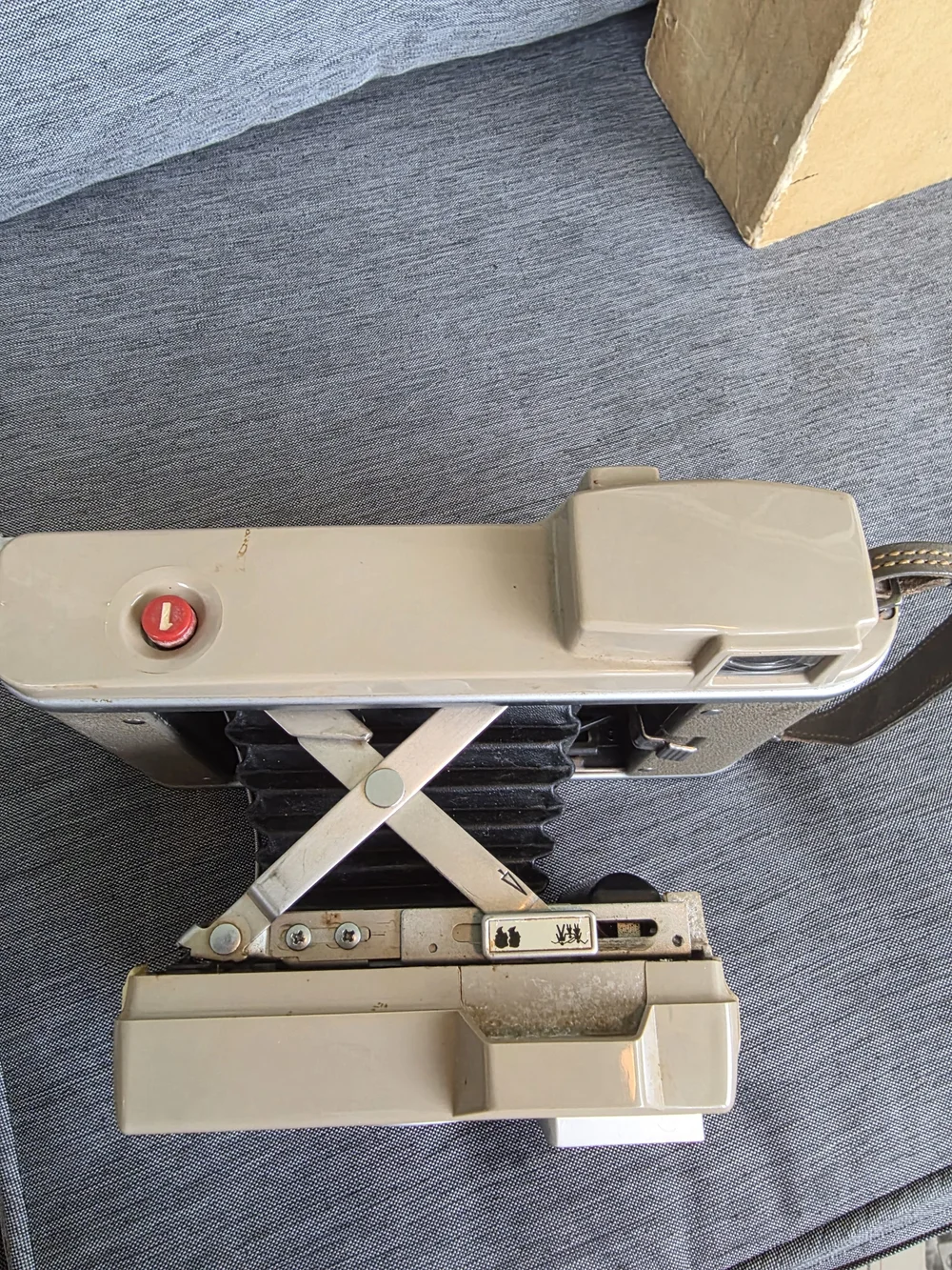 Polaroid Cream and Brown Electric Eye Land Camera with Box and Case
